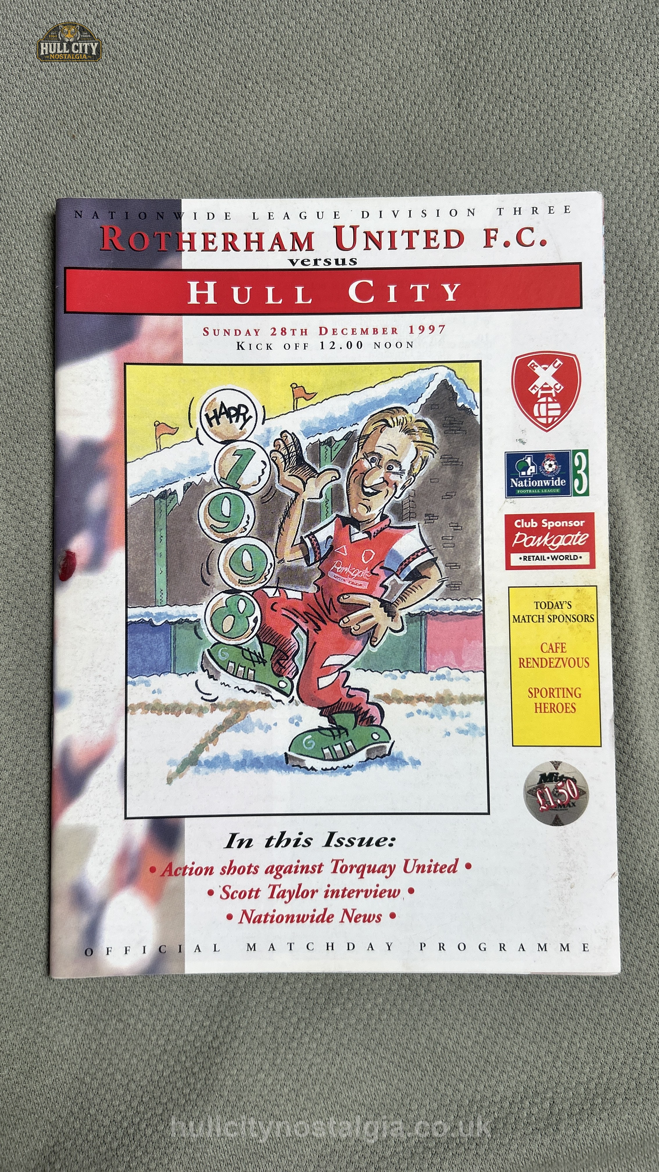 Rotherham United v Hull City matchday programme — front cover