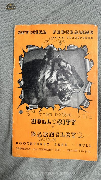 Hull City v Barnsley programme cover