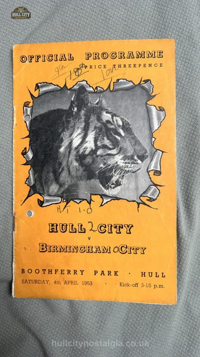 Hull City v Birmingham City programme cover