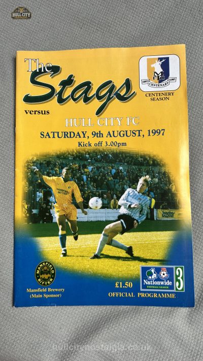 Mansfield Town v Hull City programme cover